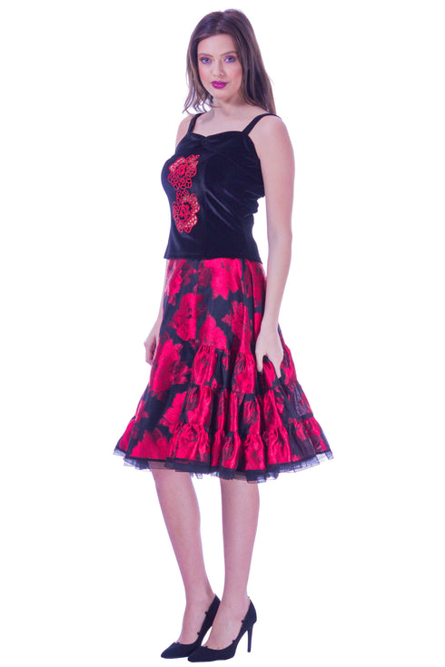Bluza catifea cu broderie I-7